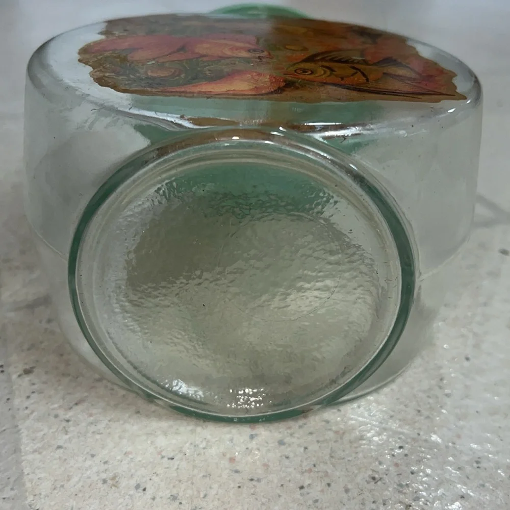 Vintage - Glass Jar - Fish Ocean Art - 5